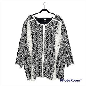 NWOT Ulla Popken Crochet Detailed Cardigan Size 32/34